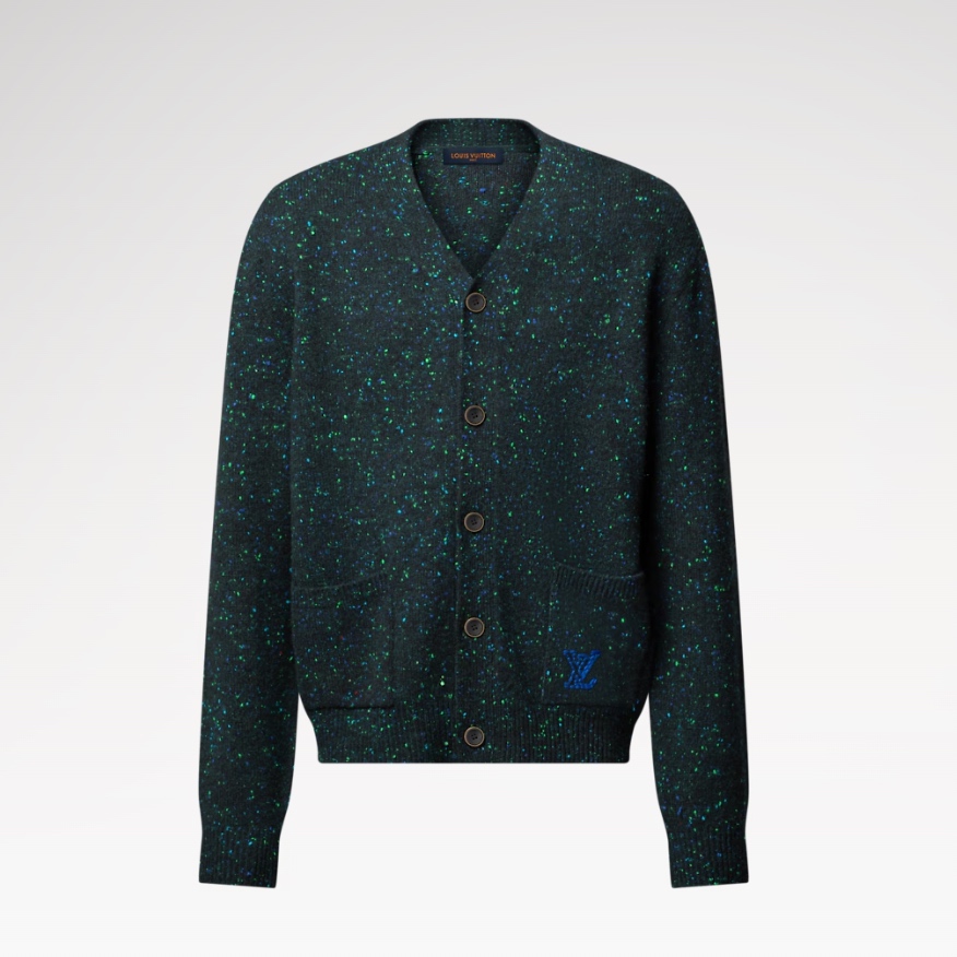 루이비통 블루로고 가디건 그린