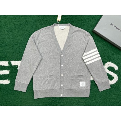 톰브라운 4바 스트라이프 가디건 그레이