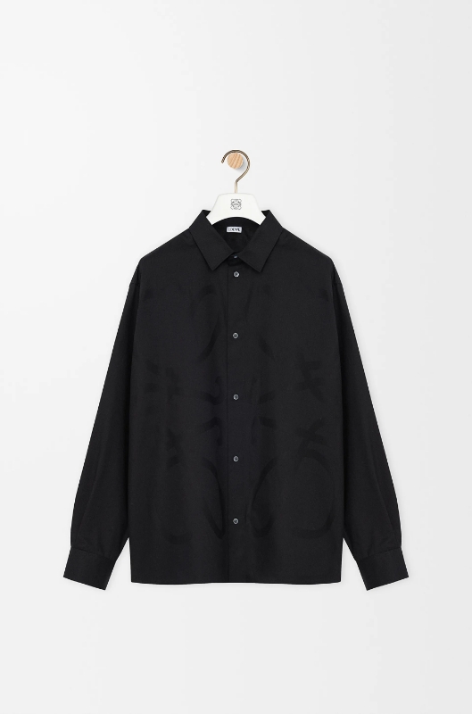 로에베 프린팅 오버핏 셔츠 블랙