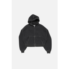 아크네 후드 집업 스웨터 블랙