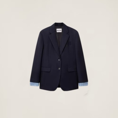 미우미우 개버딘 재킷 네이비