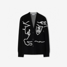 버버리 코튼 혼방 가디건 블랙