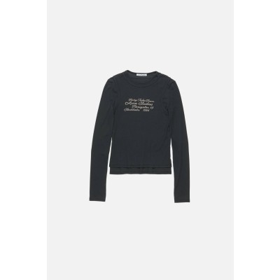 아크네 긴소매 레이어드 티셔츠 블랙