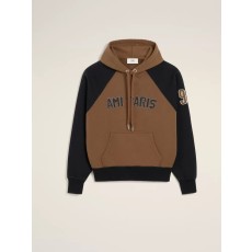 아미 투톤 후드 티셔츠 베이지 