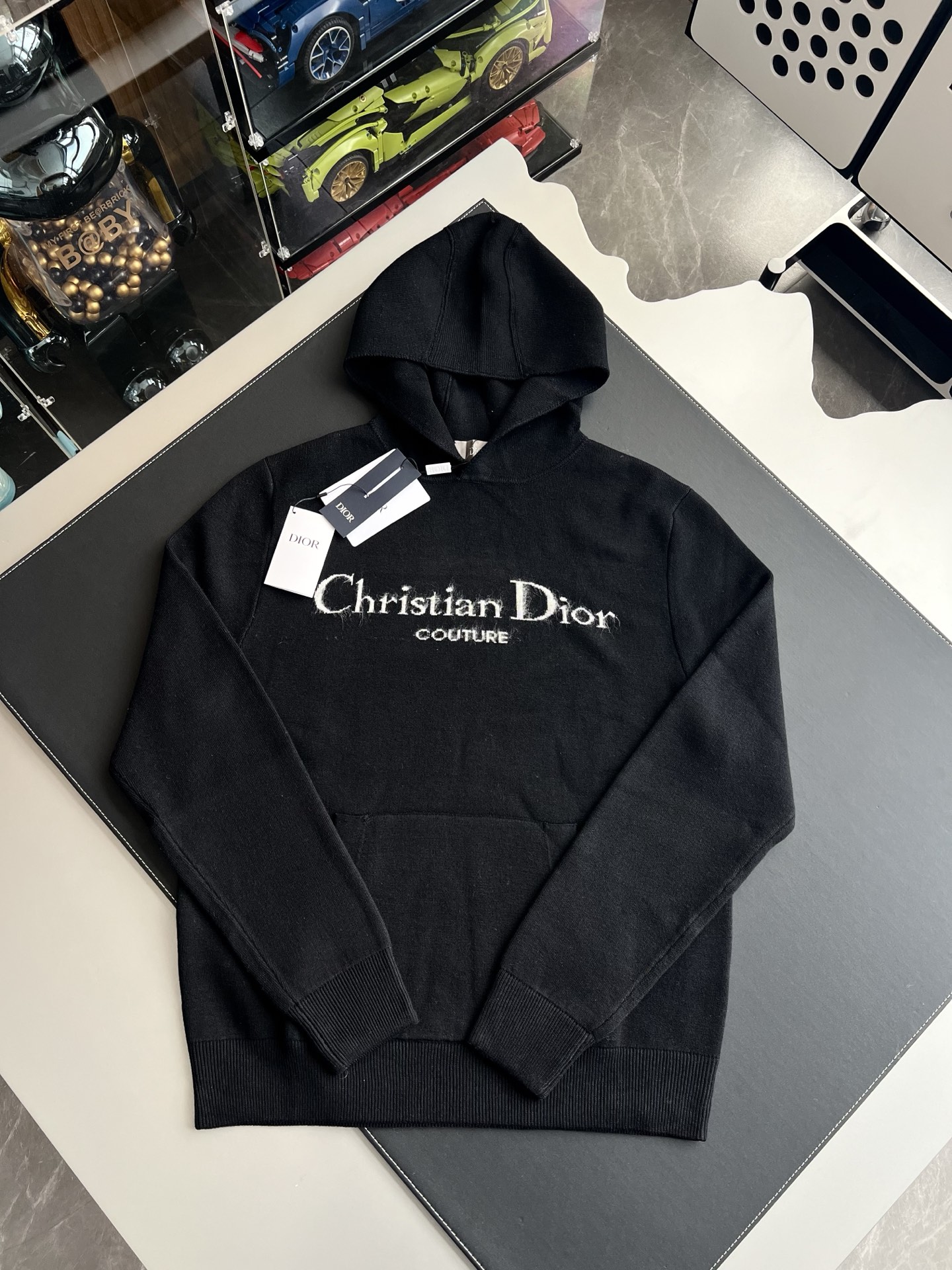 디올 꾸뛰르 니트 후드티