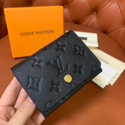 루이비통 비즈니스 카드 홀더 모노그램 엠보스 레더 블랙 M58456 10.5*8