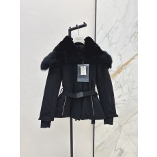 몽클레어 그레노블 폭스퍼 숏패딩 블랙