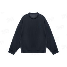 프라다 프라다 삼각 로고 코튼 맨투맨 블랙