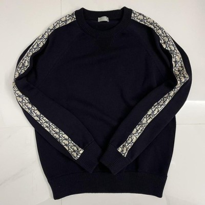 디올 오블리크 인서트 니트 블랙