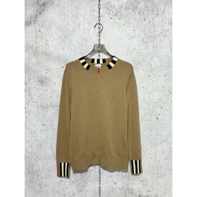 버버리 체크 울 캐시미어 니트 베이지