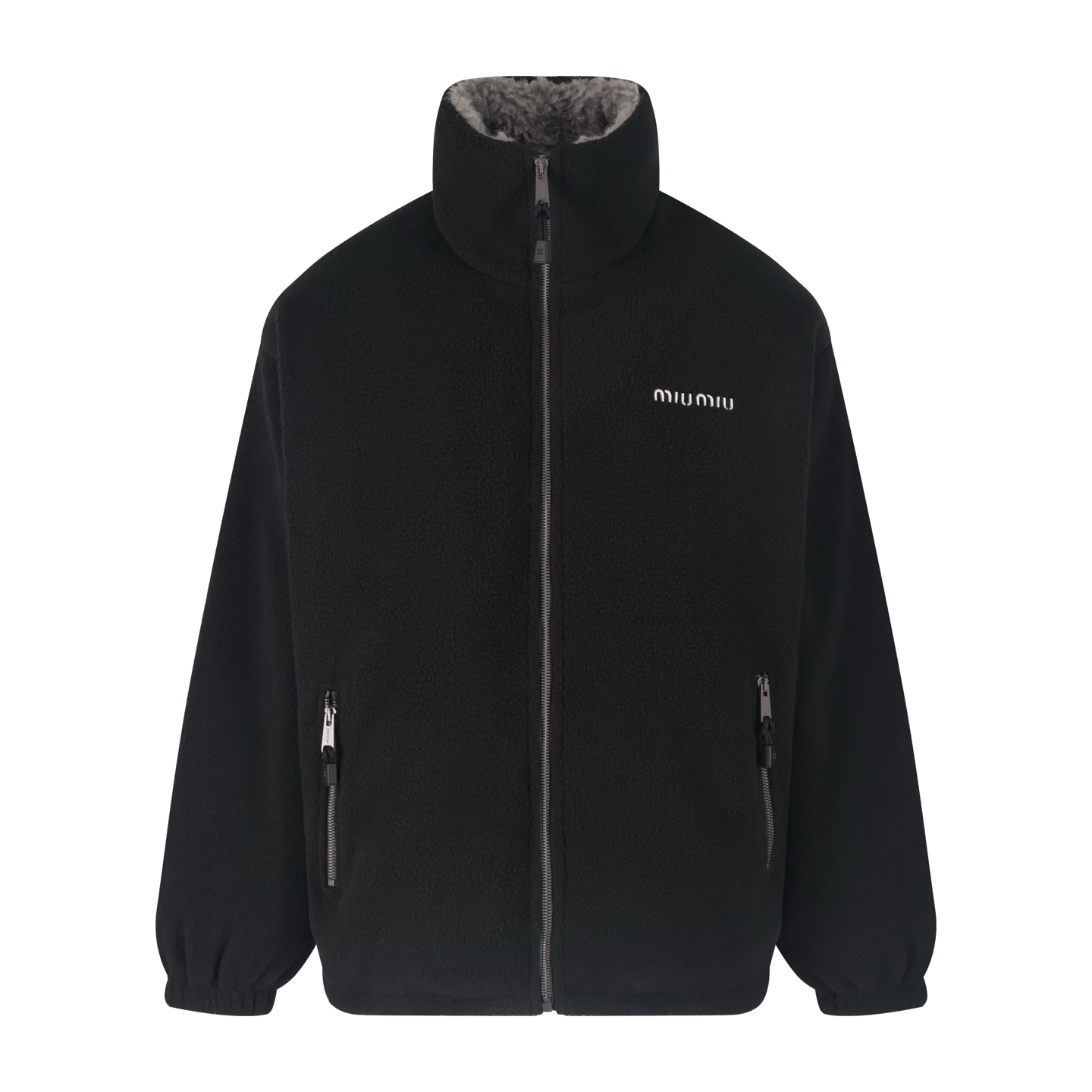 미우미우 플리스 다운 재킷 네이비