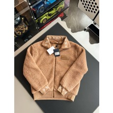 루이비통 레더 패치 플리스 브라운