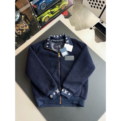 루이비통 레더 패치 플리스 블루