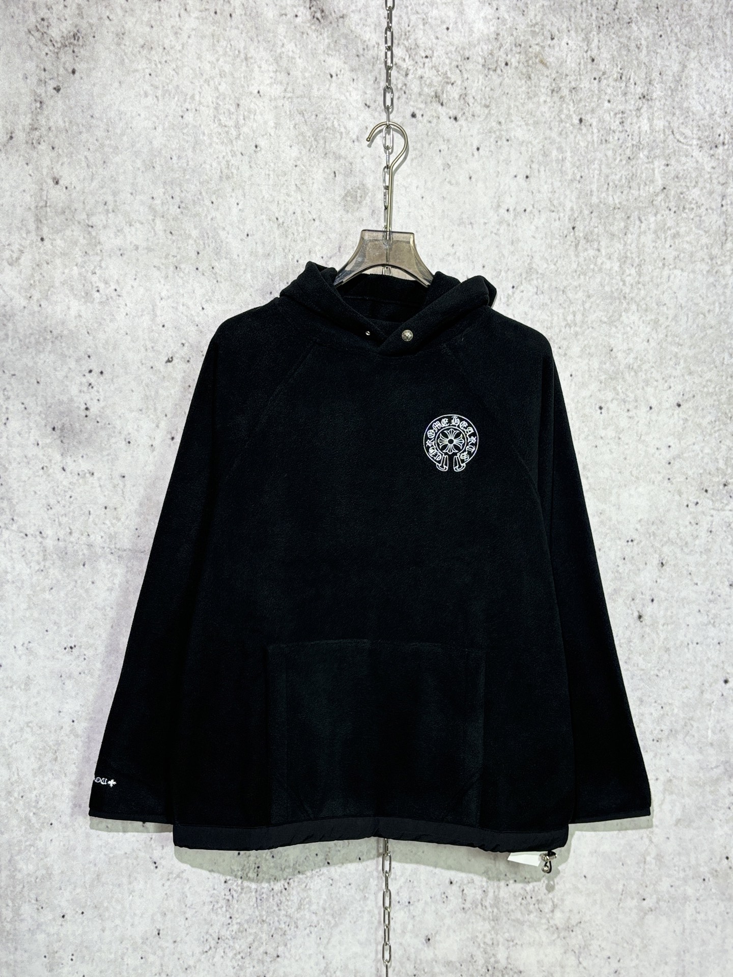 크롬하츠 플리스 후드 블랙