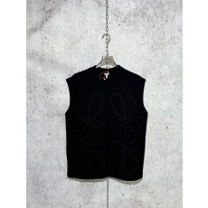 로에베 점보 로고 양털 민소매 블랙