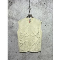 로에베 점보 로고 양털 민소매 화이트