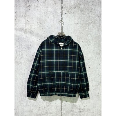 미우미우  체크 후드 자켓 그린