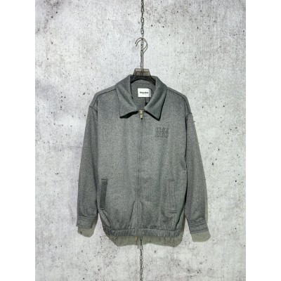 미우미우  체크 후드 자켓 그레이