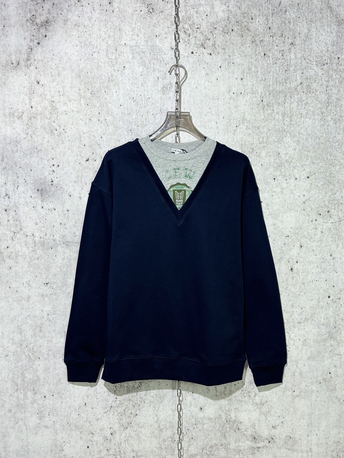 로에베 코튼 스웨트 셔츠 네이비