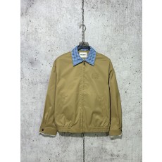 미우미우  체크 레이어드 자켓 베이지