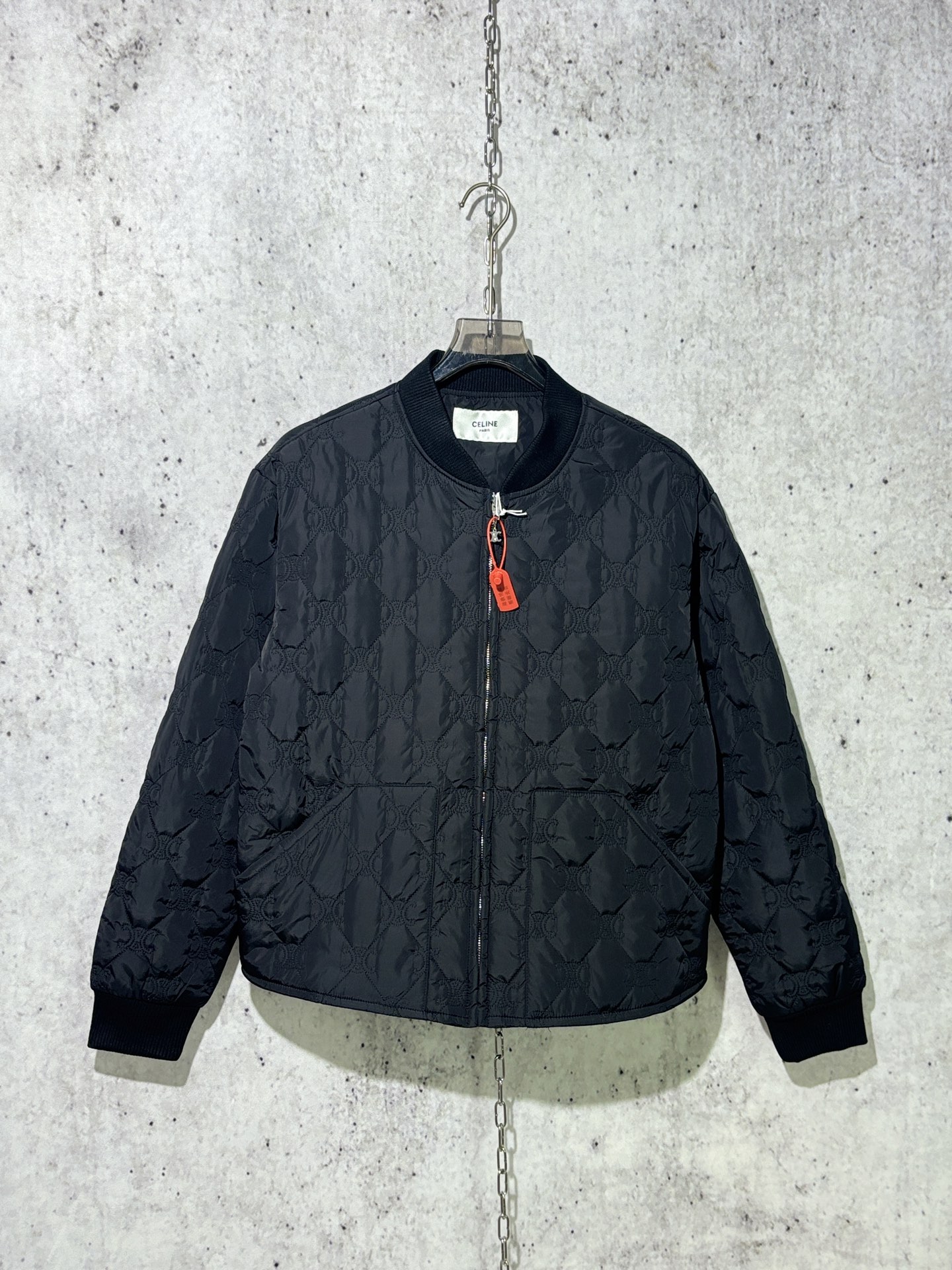 셀린느 로고 후리스 테디 자켓 블랙