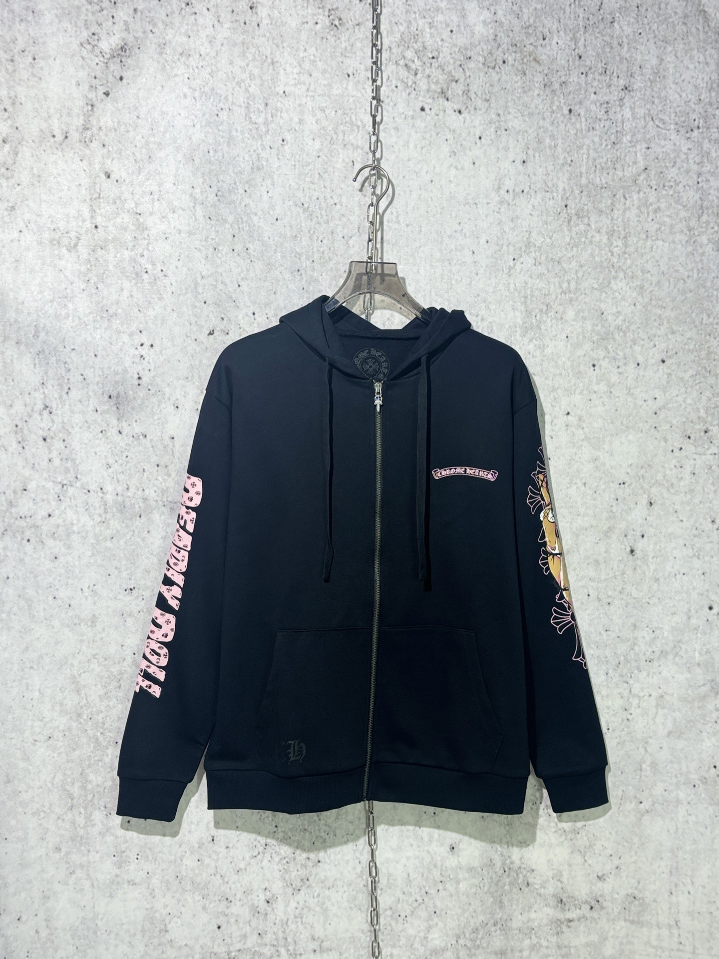 크롬하츠 데들리돌 후드 집업 블랙