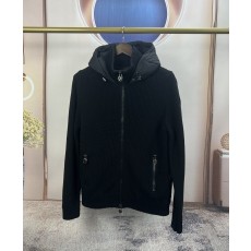 몽클레어 울 니트 후드 가디건 블랙