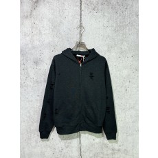 아크네 멜란지 후드 지퍼 블랙