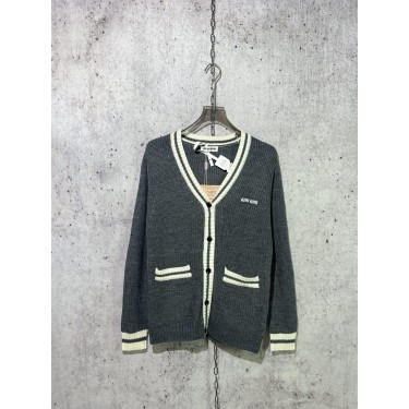 미우미우 울 캐시미어 가디건  그레이