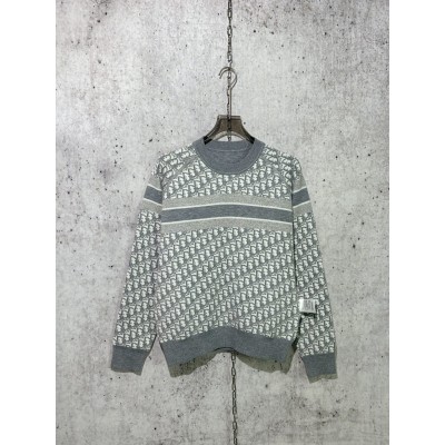 디올 오블리크 리버서블 니트 그레이