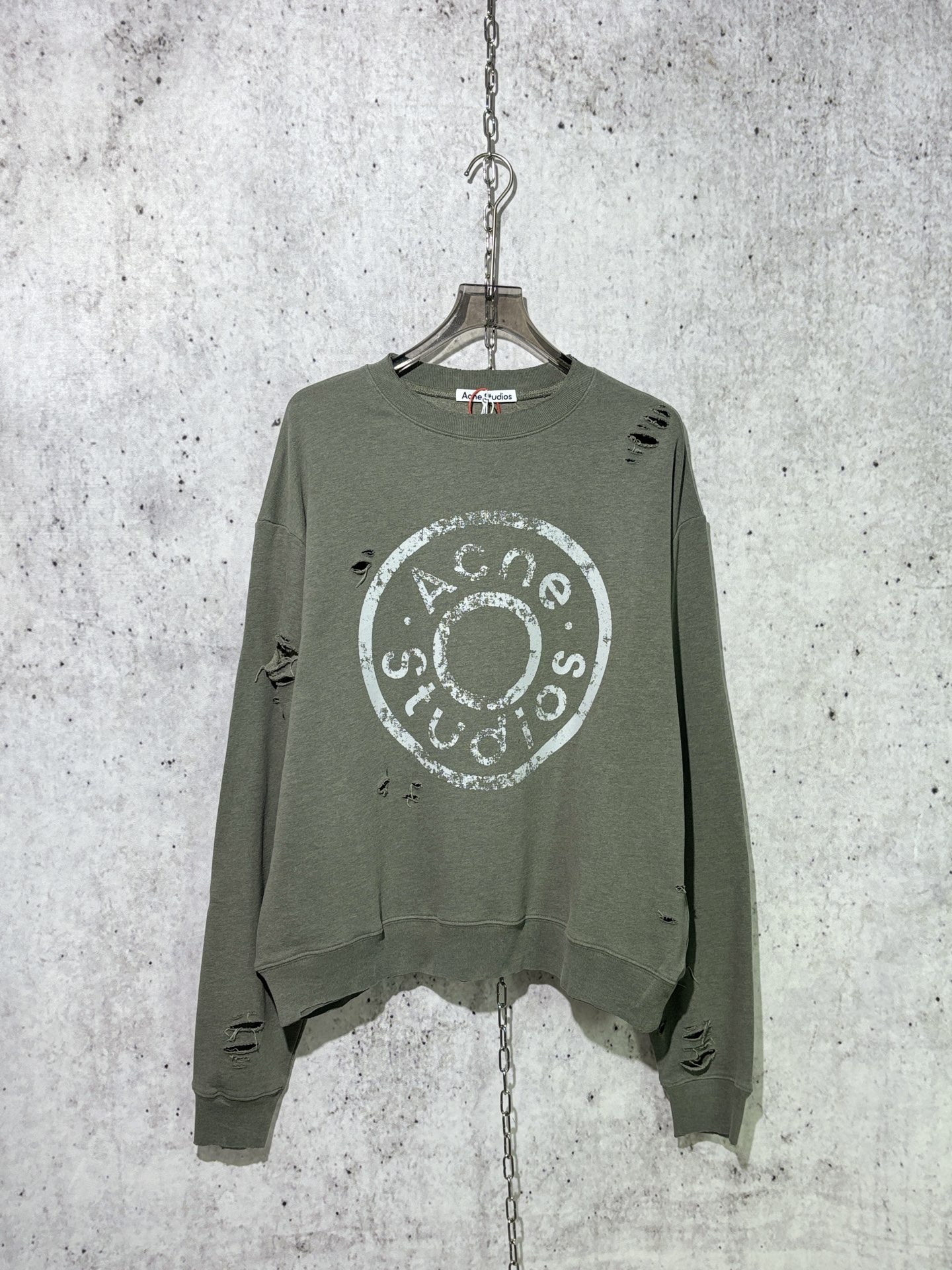 아크네 로고 프린트 스웨트 셔츠