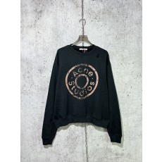 아크네 로고 프린트 스웨트 셔츠 블랙