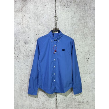 미우미우 포플린 셔츠 블루