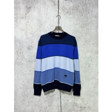 디올 스트라이프 배색 니트 블루