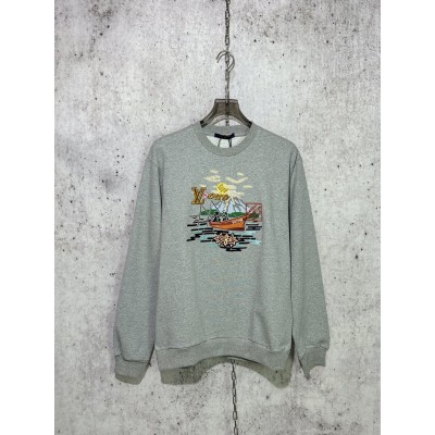 루이비통 코튼 긴팔 맨투맨 티셔츠 그레이