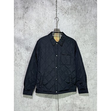 버버리 리버시블 퀼팅 나일론 오버 셔츠 블랙