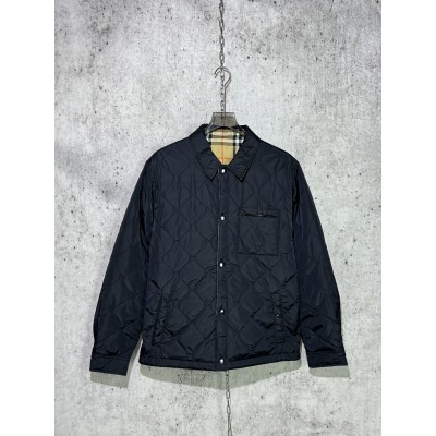 버버리 리버시블 퀼팅 나일론 오버 셔츠 블랙