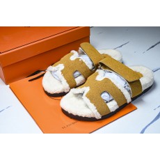 에르메스 시프레 시어링 샌들 브라운에크루