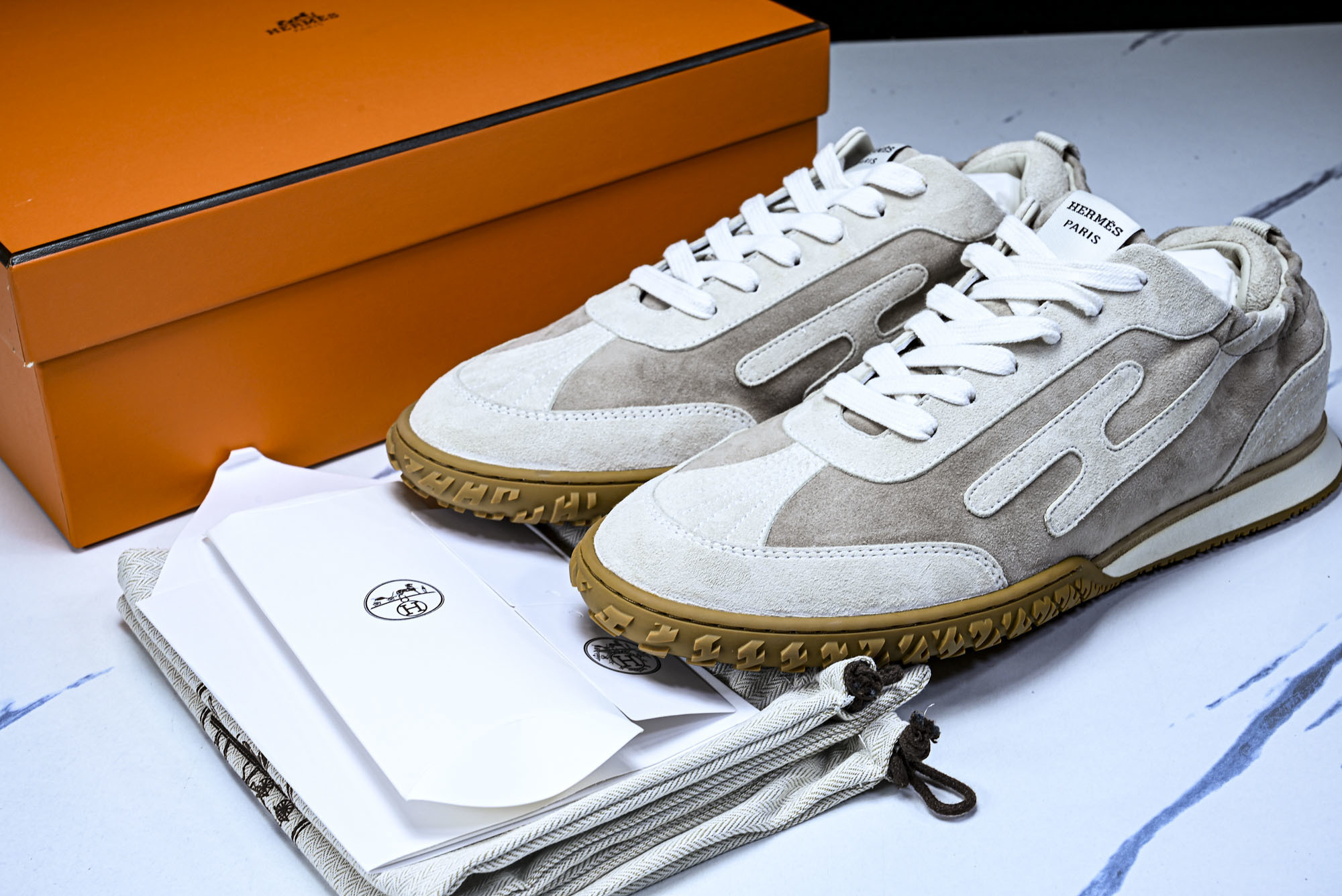 [GD] 에르메스 제트 스니커즈 그레이 베이지