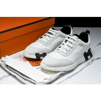 [E2] 에르메스 바운싱 스니커즈 스웨이드 고트스킨 화이트 블랙