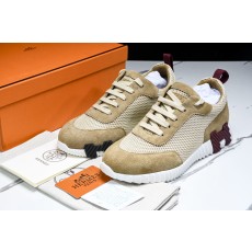 [GD] 에르메스 바운싱 스니커즈 그래픽 메쉬 스웨이드 고트스킨 베이지