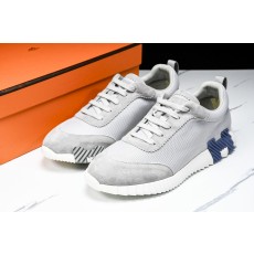 [E2] 에르메스 바운싱 스니커즈 그래픽 메쉬 스웨이드 고트스킨 그레이 블루