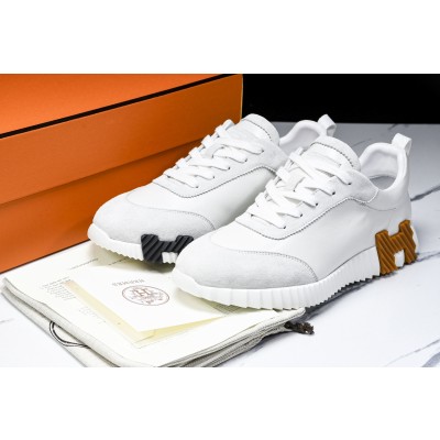 [XP] 에르메스 바운싱 스니커즈 스웨이드 고트스킨 화이트 블랙&오렌지