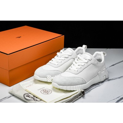 [E2] 에르메스 바운싱 스니커즈 메쉬 스웨이드 고트스킨 화이트 그레이
