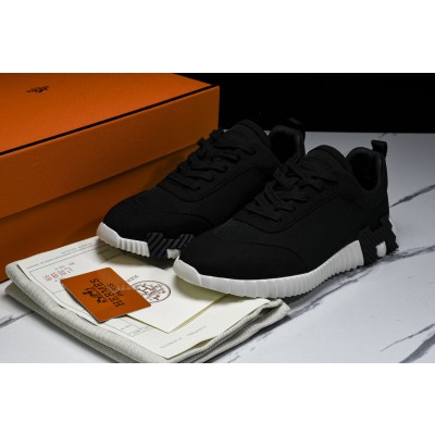 [E2] 에르메스 바운싱 스니커즈 메쉬 스웨이드 고트스킨 블랙 화이트