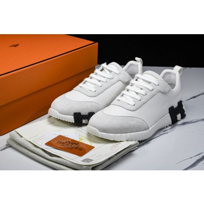 [E2] 에르메스 바운싱 스니커즈 메쉬 스웨이드 고트스킨 화이트 블랙