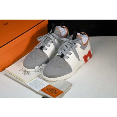 [GD] 에르메스 디파트 스니커즈 메쉬 카프스킨 화이트 그레이 오렌지