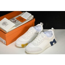 [GD] 에르메스 바운싱 스니커즈 메쉬 스웨이드 고트스킨 화이트 블루&옐로우