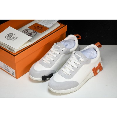 [GD] 에르메스 바운싱 스니커즈 메쉬 스웨이드 고트스킨 화이트 블랙&오렌지