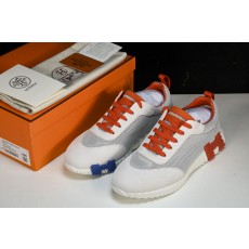 [GD] 에르메스 바운싱 스니커즈 그래픽 메쉬 스웨이드 고트스킨 베이지 블루&오렌지